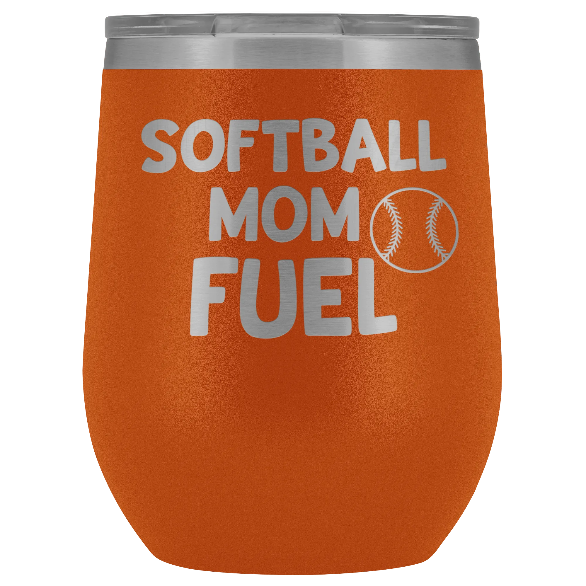 Softball Mom Fuel Laser Engraved Etched Wine Tumbler