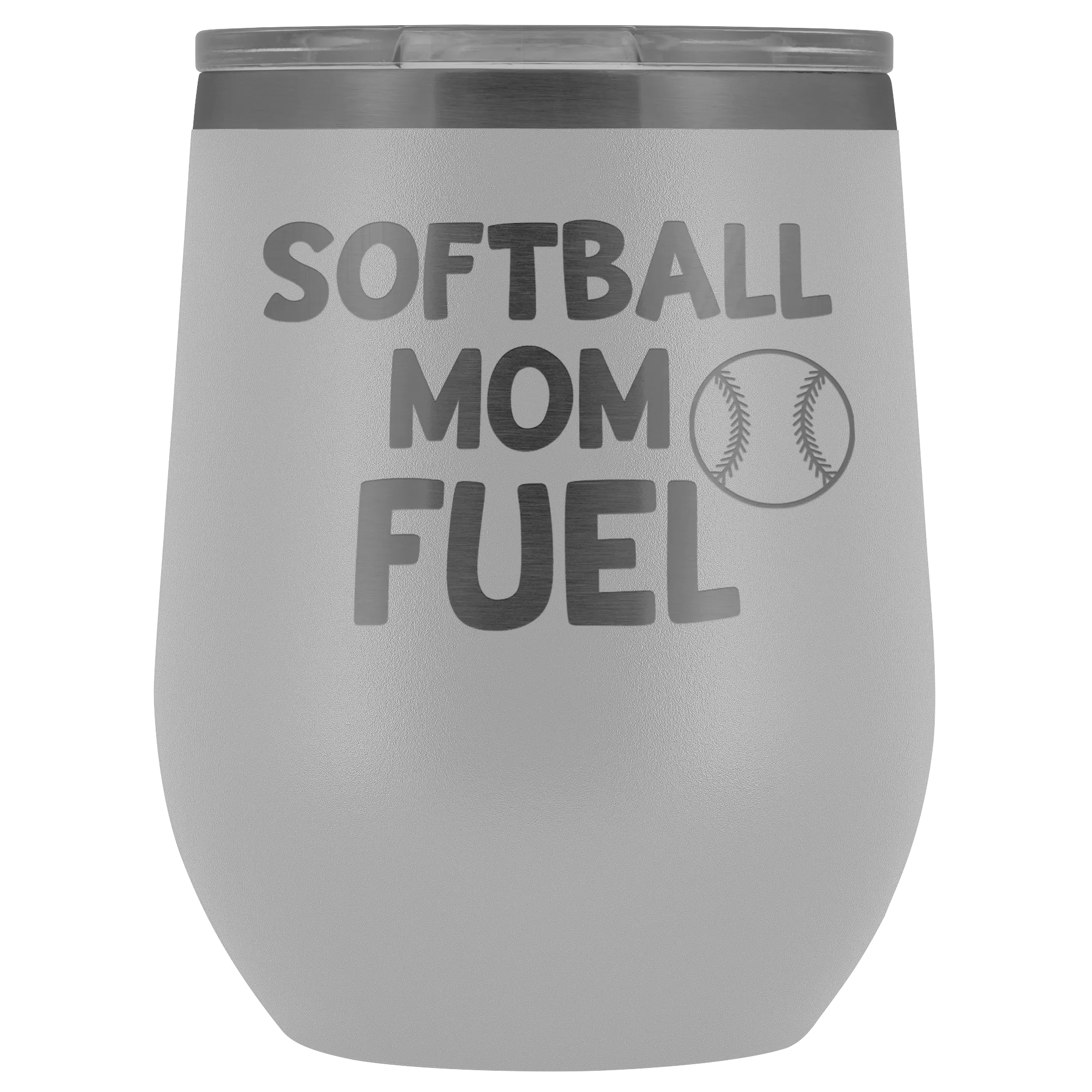 Softball Mom Fuel Laser Engraved Etched Wine Tumbler