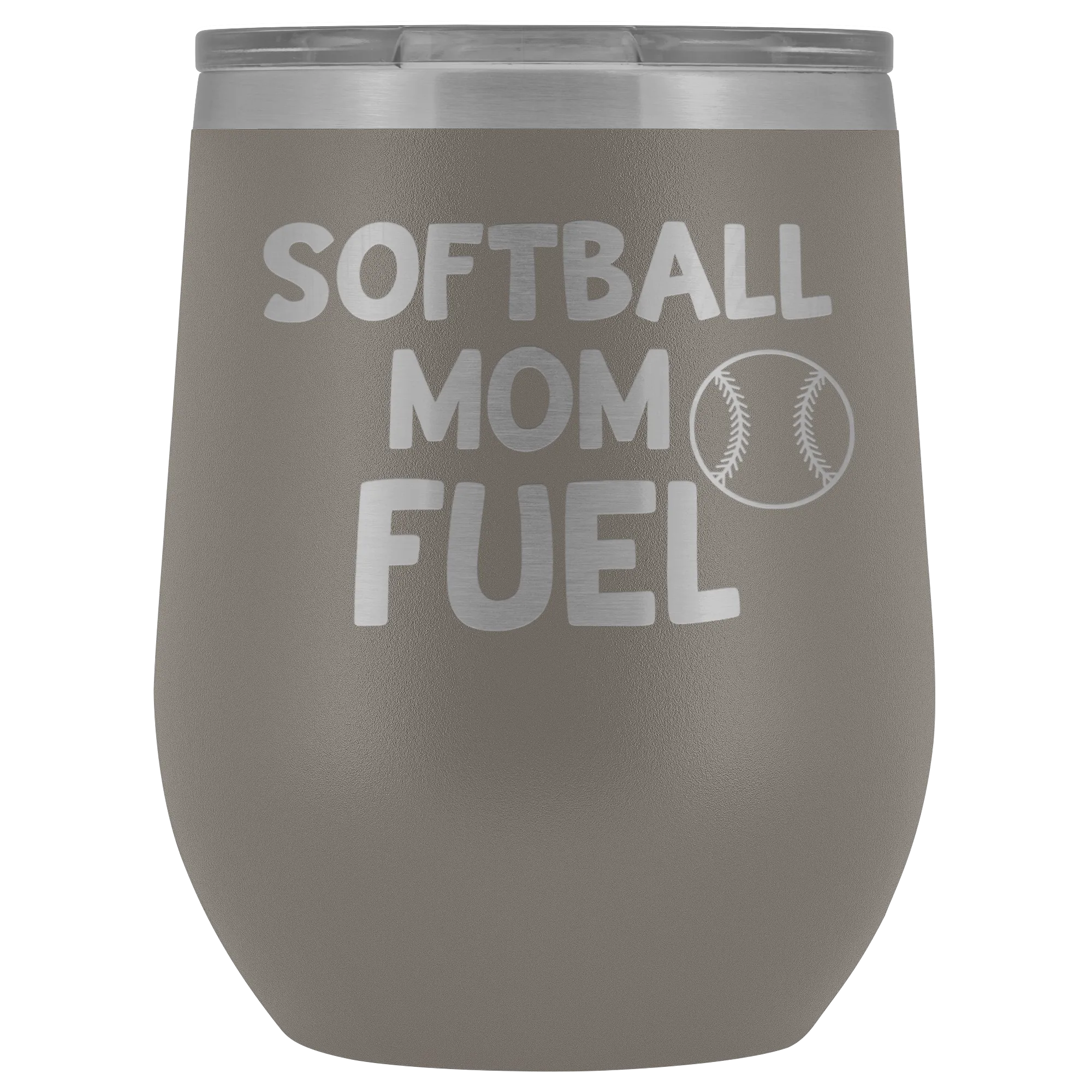 Softball Mom Fuel Laser Engraved Etched Wine Tumbler