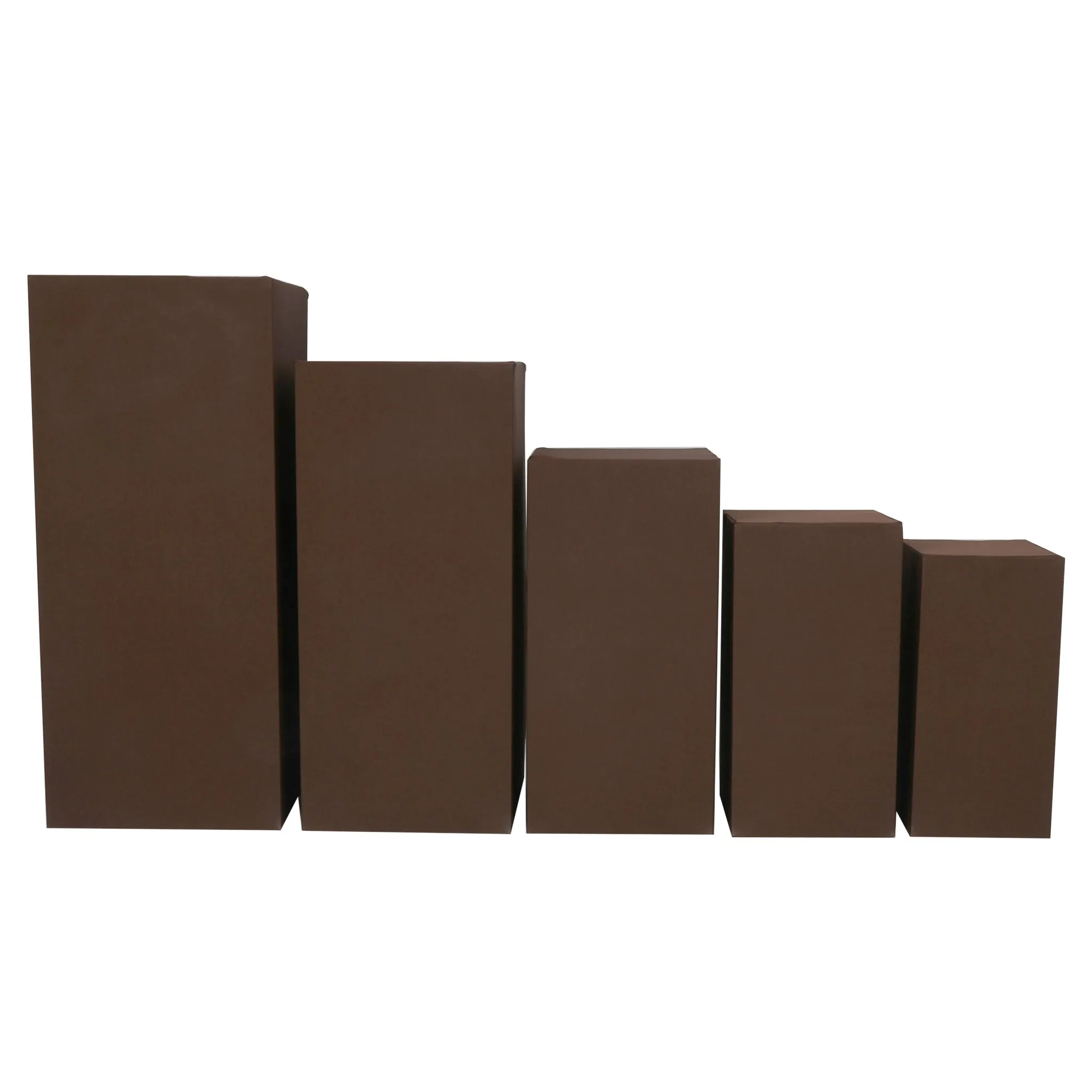 Spandex Covers for Square Metal Pillar Pedestal Stands 5 pcs/set - Chocolate Brown