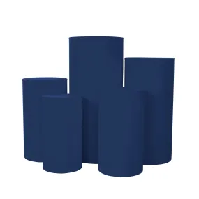 Spandex Pillar Covers for Metal Cylinder Pedestal Stands 5 pcs/set - Navy Blue