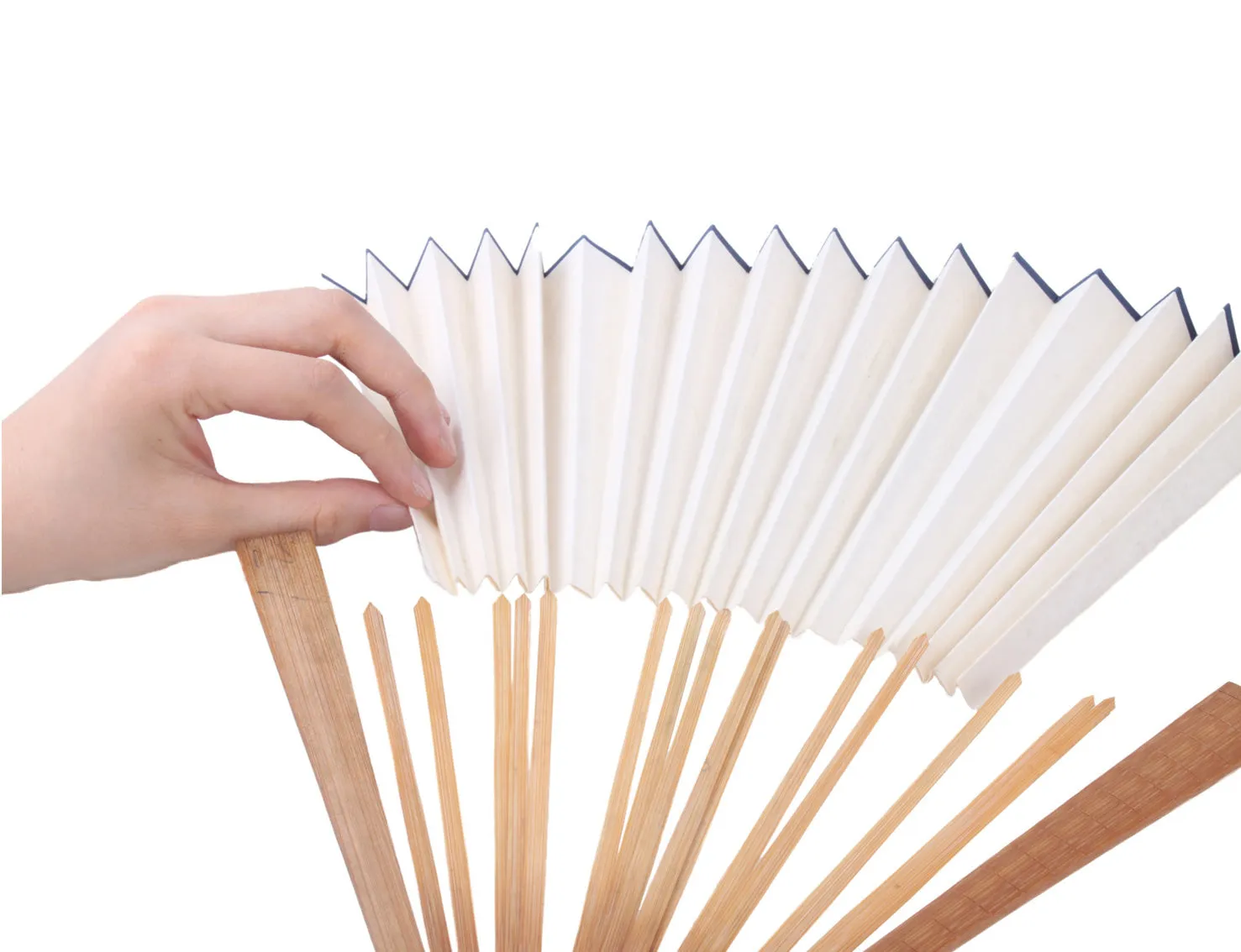 Speckled Shuen Paper "Do It Yourself" Hand Fan-Bamboo Handle