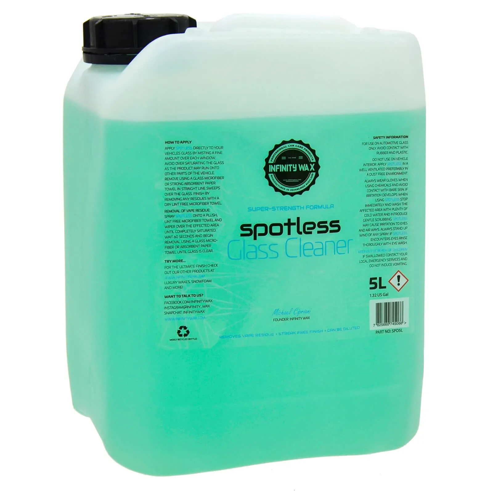 Spotless Glass Cleaner Super Strength Easy Safe Spray 500ml