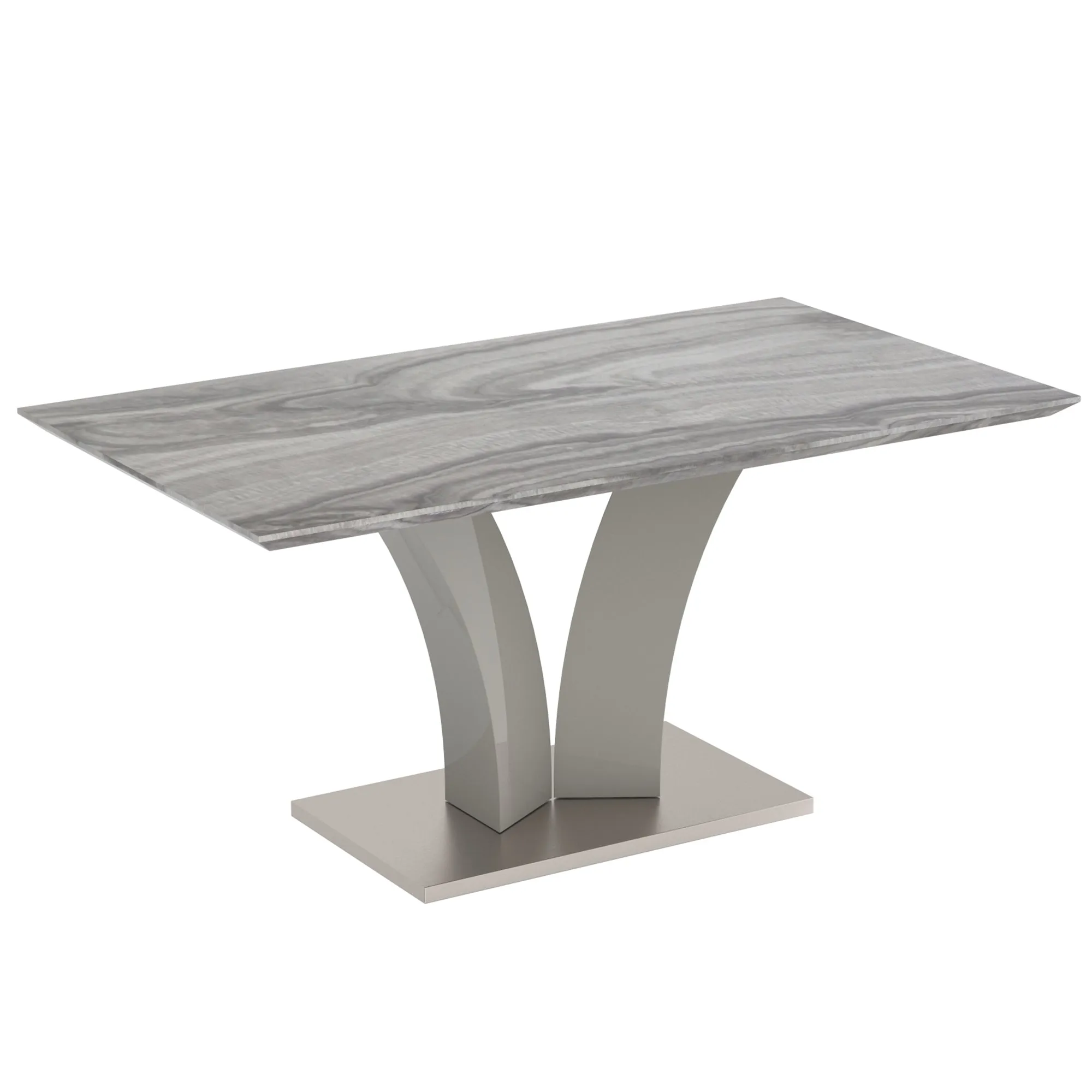 Square Dining Table Napoli Grey Faux Marble