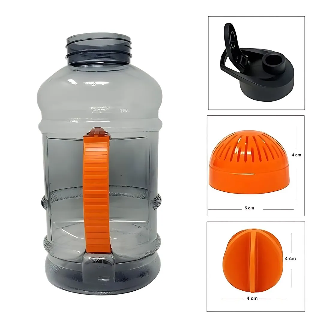 Stylish Gym Water Bottle 1.5 Ltr | Gallon Style Bottle with Mixing Ball & Strainer