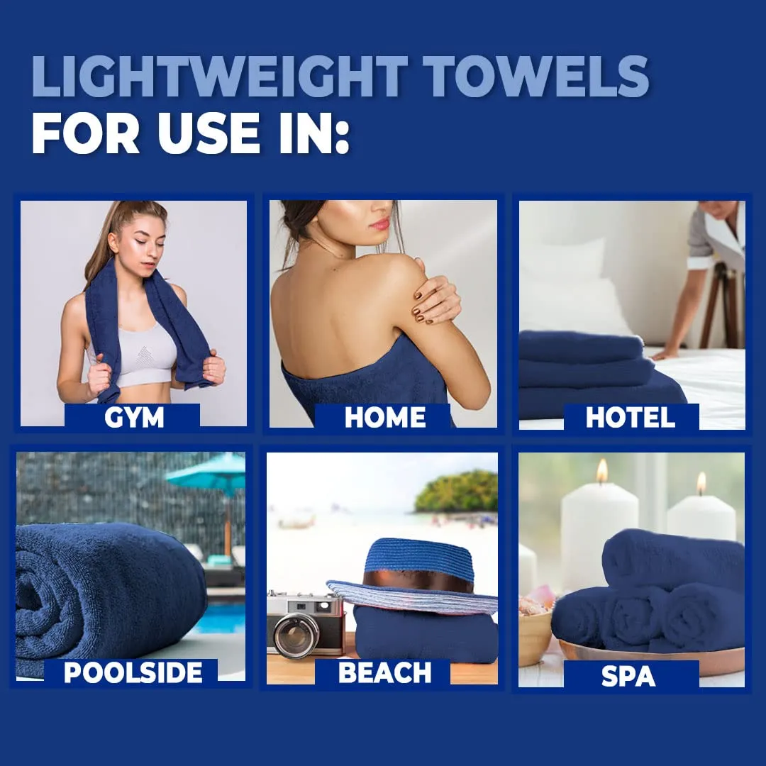 The Better Home Bamboo Bath Towel for Men & Women | 450GSM Bamboo Towel | Ultra Soft, Hyper Absorbent & Anti Odour Bathing Towel | 27x54 inches (Pack of 2, Royal Blue   Dark Grey)