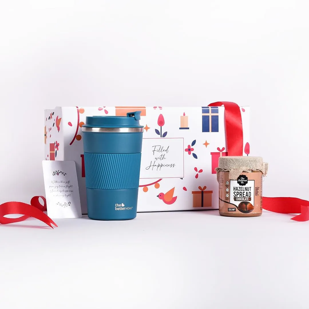 The Better Home Sweet Expeditions Gift for Women & Men|Gift Box pack of 2 with Hazelnut Spread (200 gm) & Coffee Mug (380 ml)| Birthday Gift, Secret Santa Gifts, Christmas Gift, Diwali Gift Items