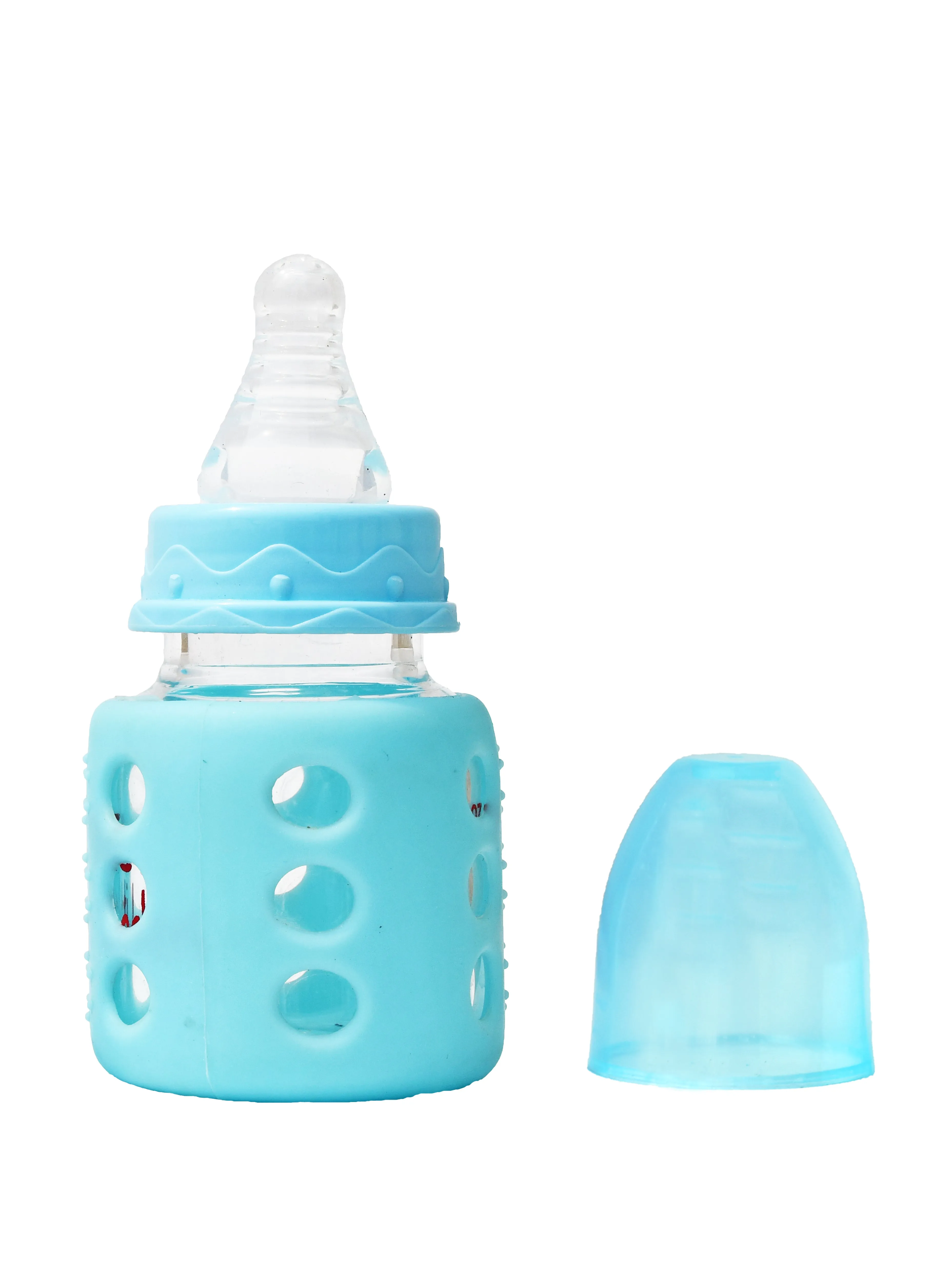 The Little Lookers High Borosilicate Glass Feeding Bottle for Baby/Feeder for Newborn |Super Soft Flow Control & Anti Colic Nipple for Infants/Toddlers(Pack of 2)