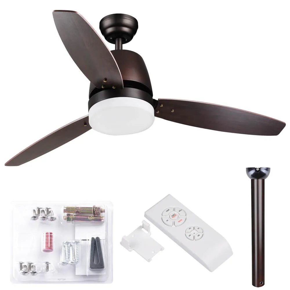 TheLAShop 52" Ceiling Fan with Lights Bronze 3 Blades Remote Control