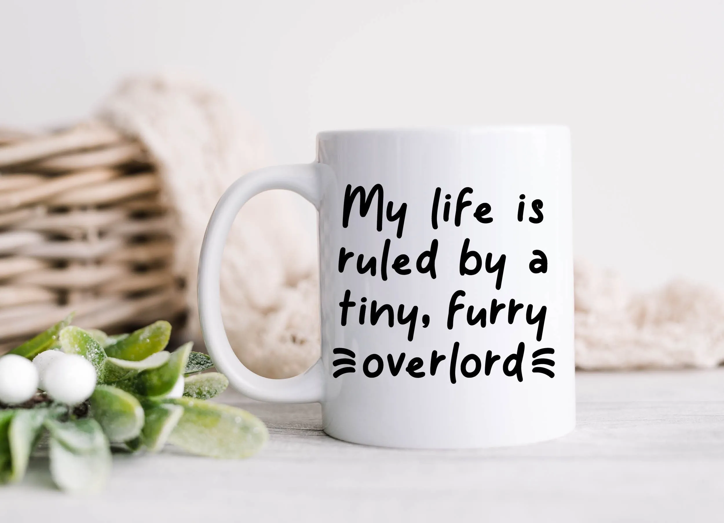 Tiny Furry Overlord Mug Funny Cat Coffee Cup