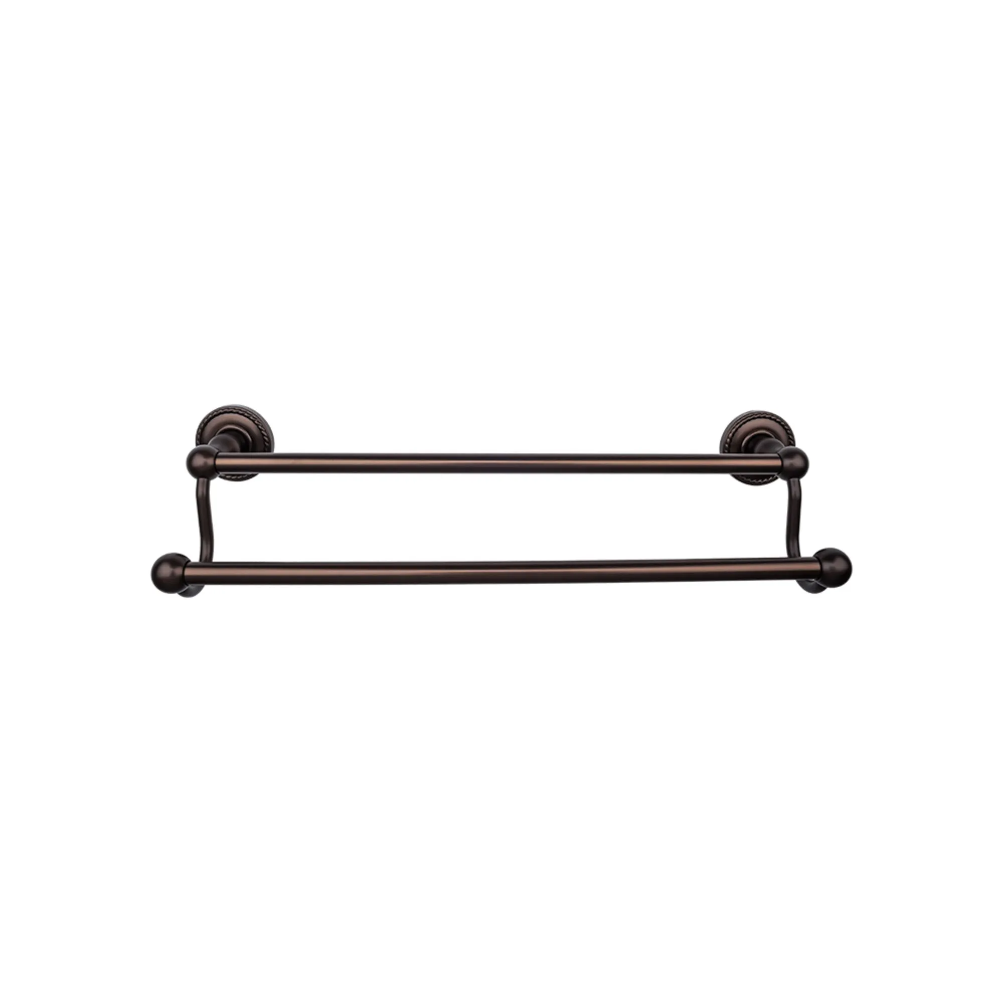 Top Knobs ED11ORBF Edwardian Bath Towel Bar 30 In. Double - Rope Backplate Oil Rubbed Bronze