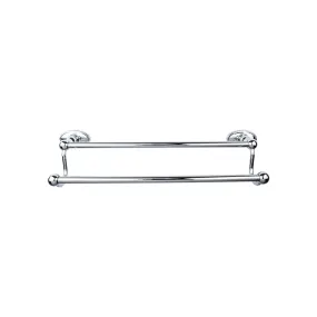 Top Knobs ED11PCC Edwardian Bath Towel Bar 30 In. Double - Oval Backplate Polished Chrome