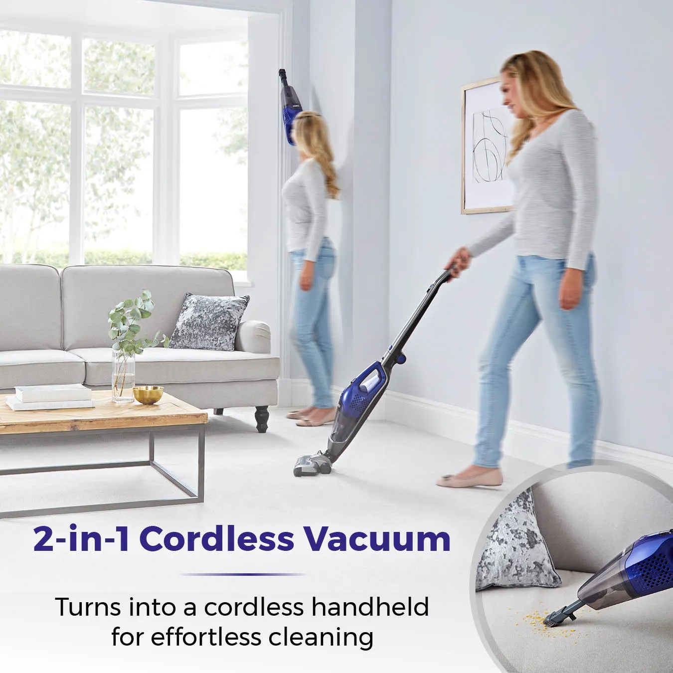 Tower Cordless Vacuum Cleaner CS60 2-in-1 Stick Vac - Washington Blue