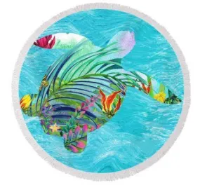 Tropical Bay Round Beach Towel