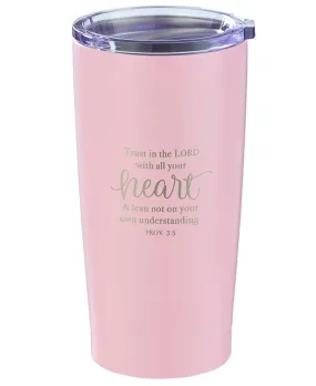 Trust in the Lord Pink Travel Mug- Proverbs 3:5