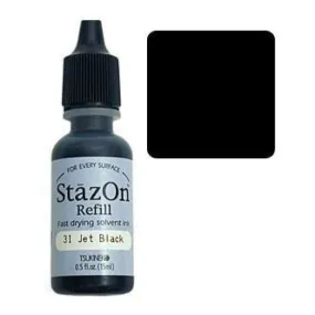 Tsukineko - Staz-On Ink Refill - Jet Black