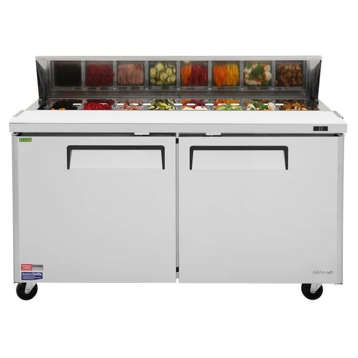 Turbo Air M3 Series 60" Sandwich / Salad 16 Pan Refrigerated Prep Table, 2 Solid Doors