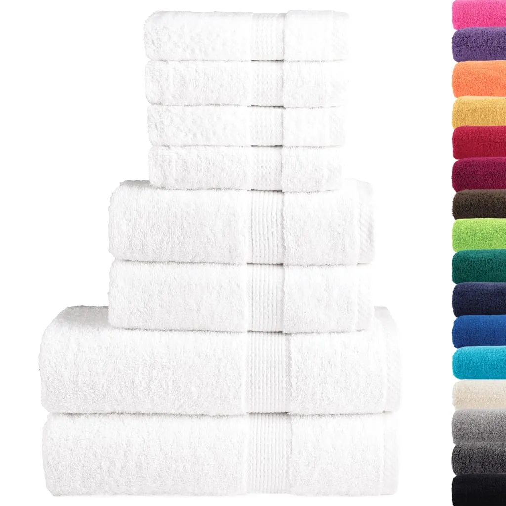 vidaXL 8 Piece Premium Towel Set SOLUND White 600 gsm