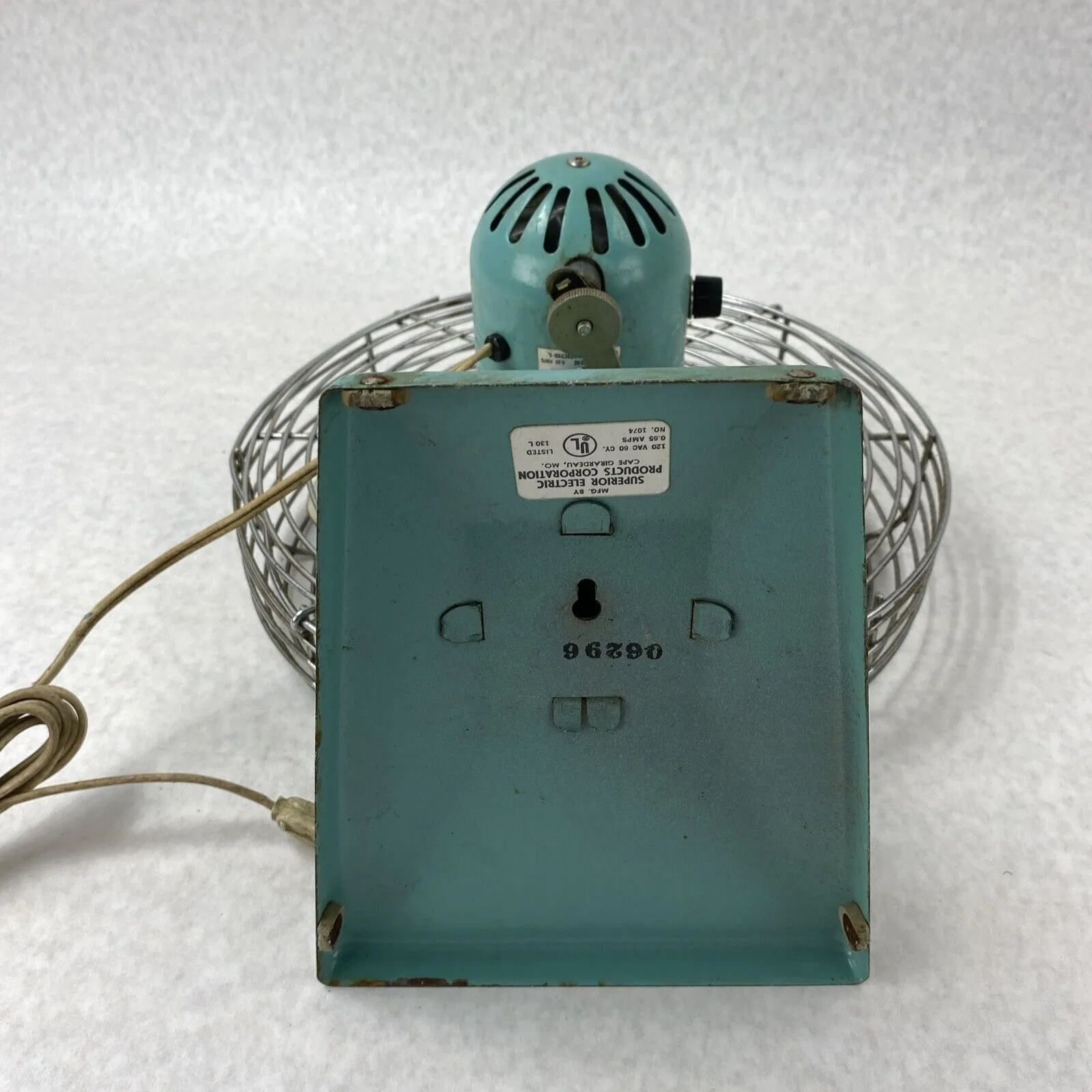 Vintage Superior Electric 1000 Teal Table Fan Base No 1047