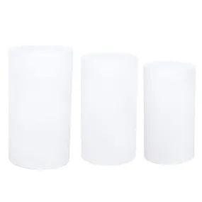 White Mate CYLINDER PEDESTAL SET OF 3