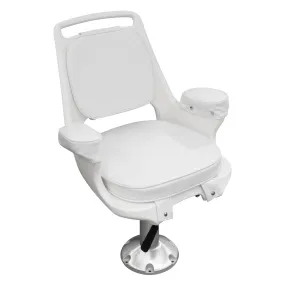 Wise 8WD1007-710 Captains Chair & Cushions w/ 15" Fixed Pedestal & Seat Slide Mount