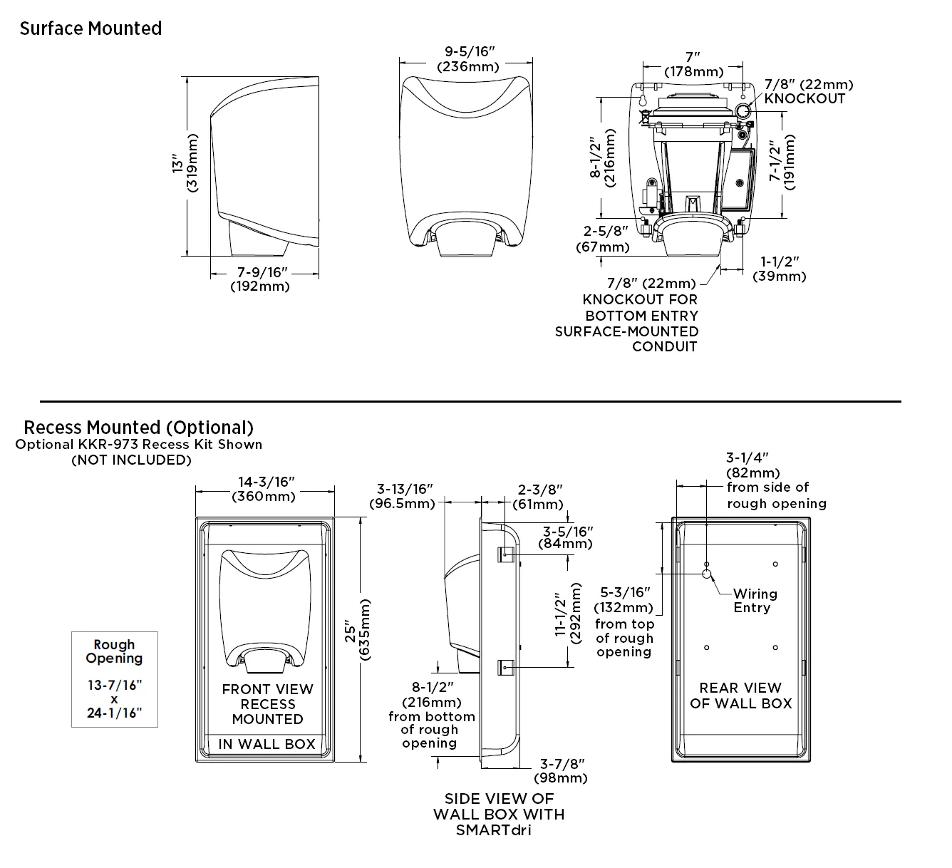 WORLD DRYER® K-971P  SMARTdri® Plus ***DISCONTINUED*** No Longer Available in BRUSHED CHROME - Please See K-973P2