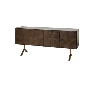 Xanti Sideboard Brown Wood | Gold Metal