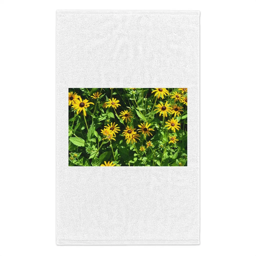 Yellow Flowers Rally Towel, 11x18