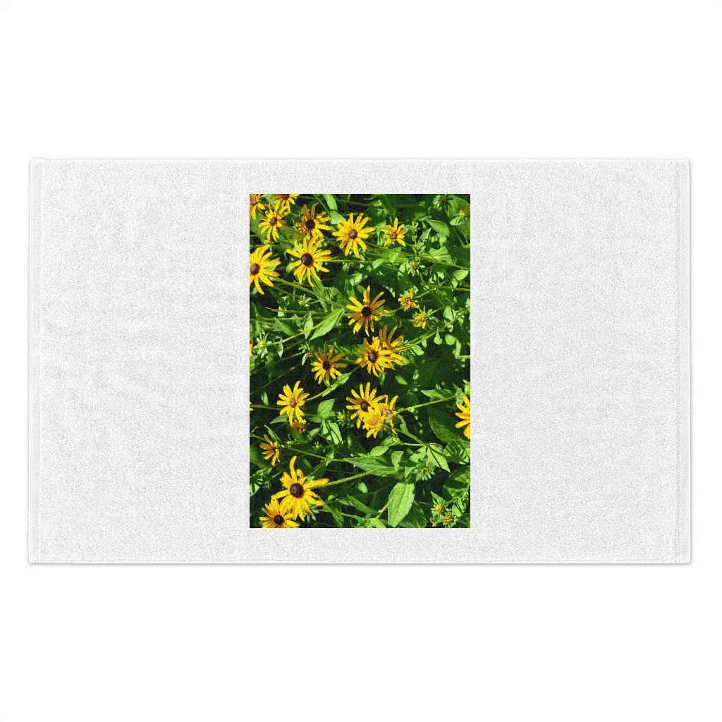 Yellow Flowers Rally Towel, 11x18