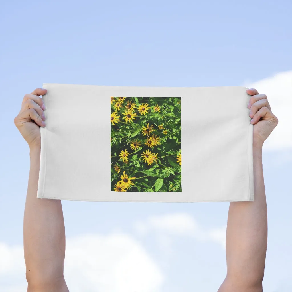 Yellow Flowers Rally Towel, 11x18