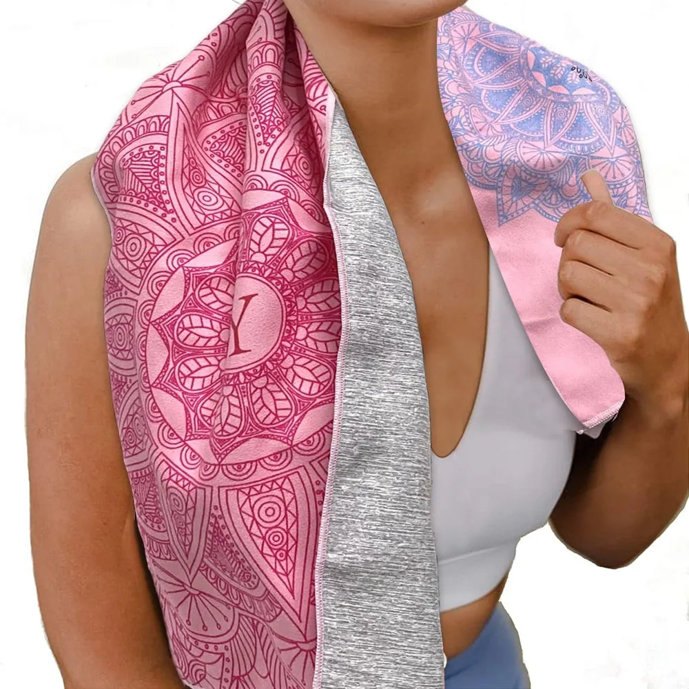 Yoga Mat Microfiber Towel In 10 Different Colors You Choose Mandala Prints And Gypsy Designs Pink Mint Blue Multi Colored Great For Gym Beach Meditation