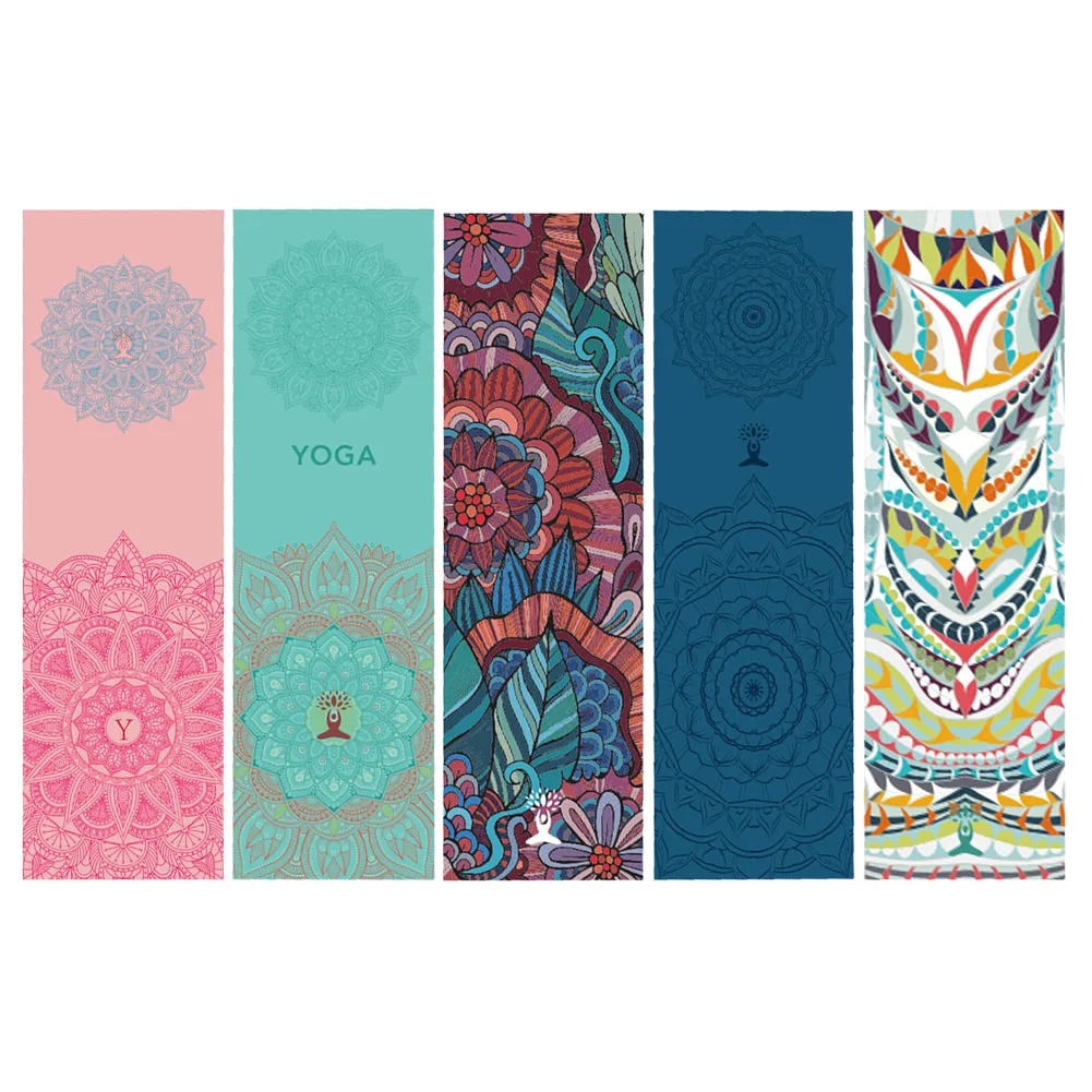 Yoga Mat Microfiber Towel In 10 Different Colors You Choose Mandala Prints And Gypsy Designs Pink Mint Blue Multi Colored Great For Gym Beach Meditation